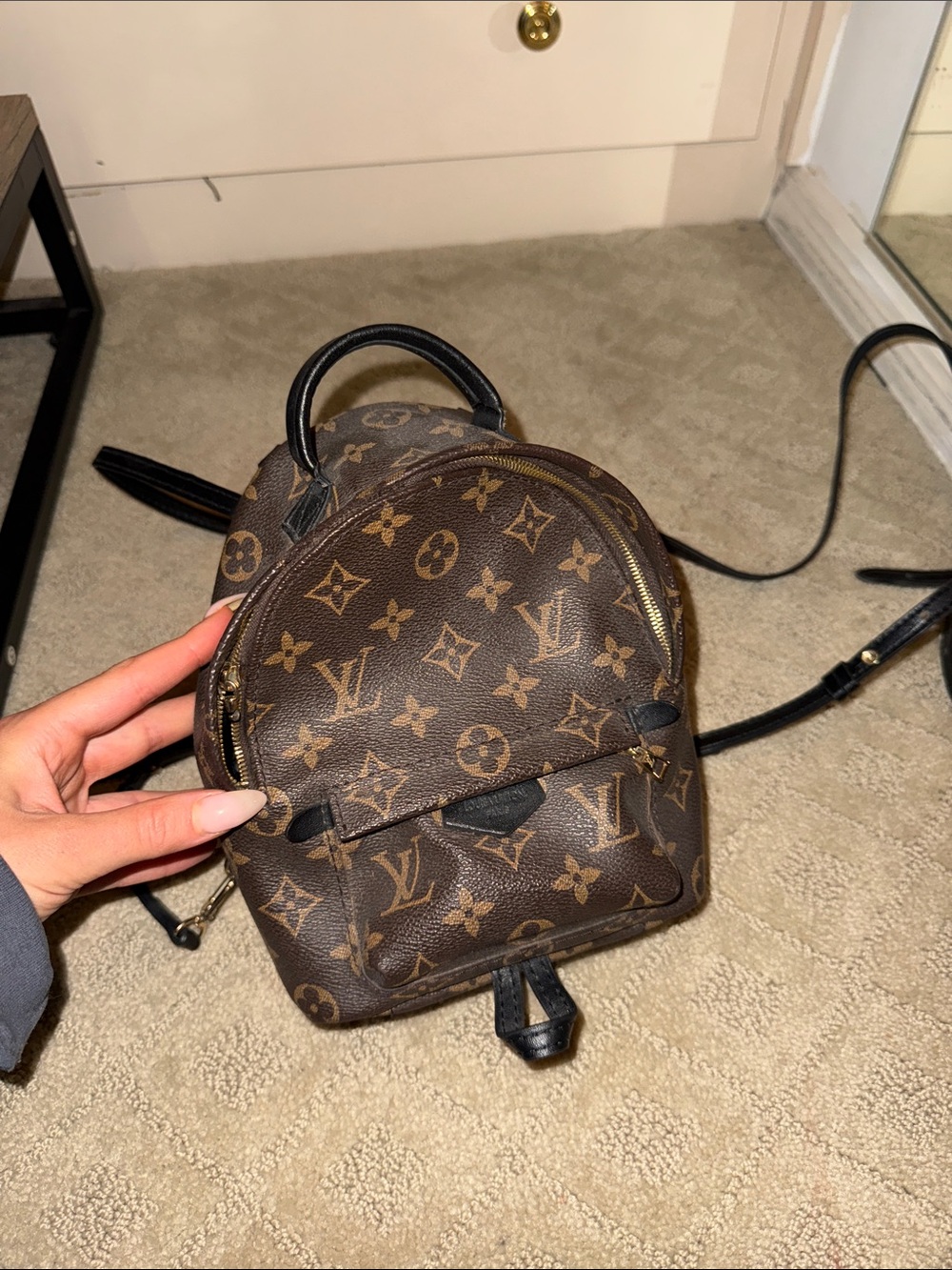 Louis Vuitton Brown Monogram Mini Backpack with Black Trim